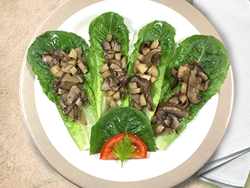 Bouchées de laitues aux panais et shiitake